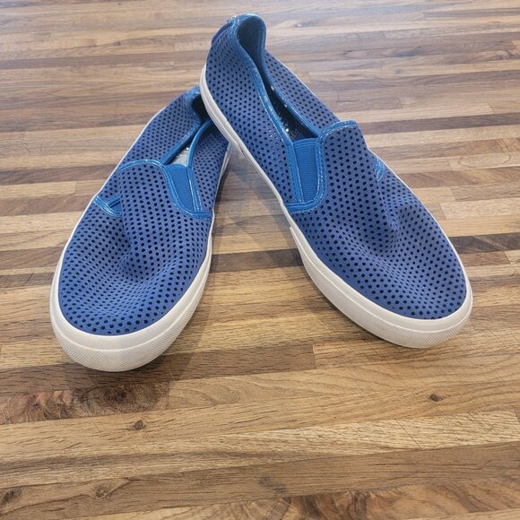 Michael Kors Women's Brett Slip-On Sneakers Suede Electrc Blue - Picture 1 of 15